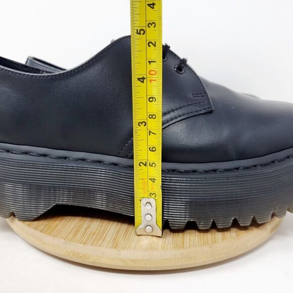 Dr Martens Quad Mono Shoes Womens 9 Vegan 1461 Platform Punk Goth Chunky Lug - Picture 8 of 14
